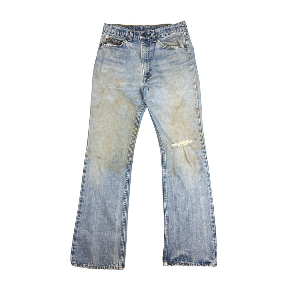 Vtg 1981 Levi's 517 Orange Tab Jeans 30x31 Distressed Bootcut USA Made Denim